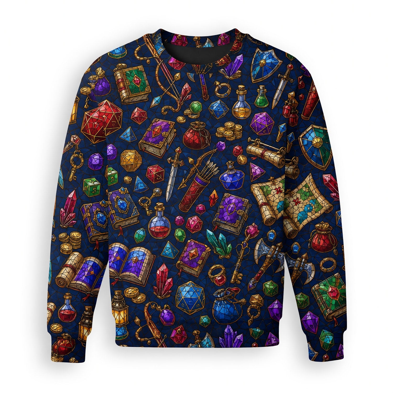 Stained Glass Loot AOP T-Shirt - Fantasy RPG Tabletop Gaming