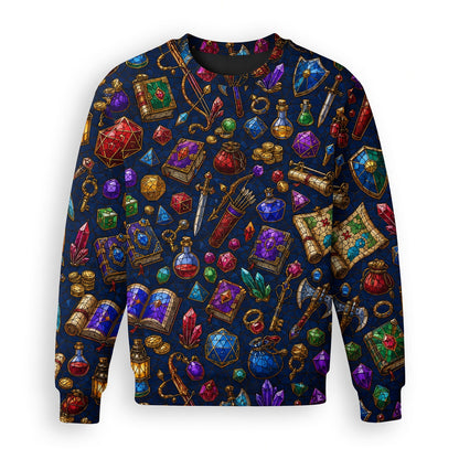 Stained Glass Loot AOP T-Shirt - Fantasy RPG Tabletop Gaming