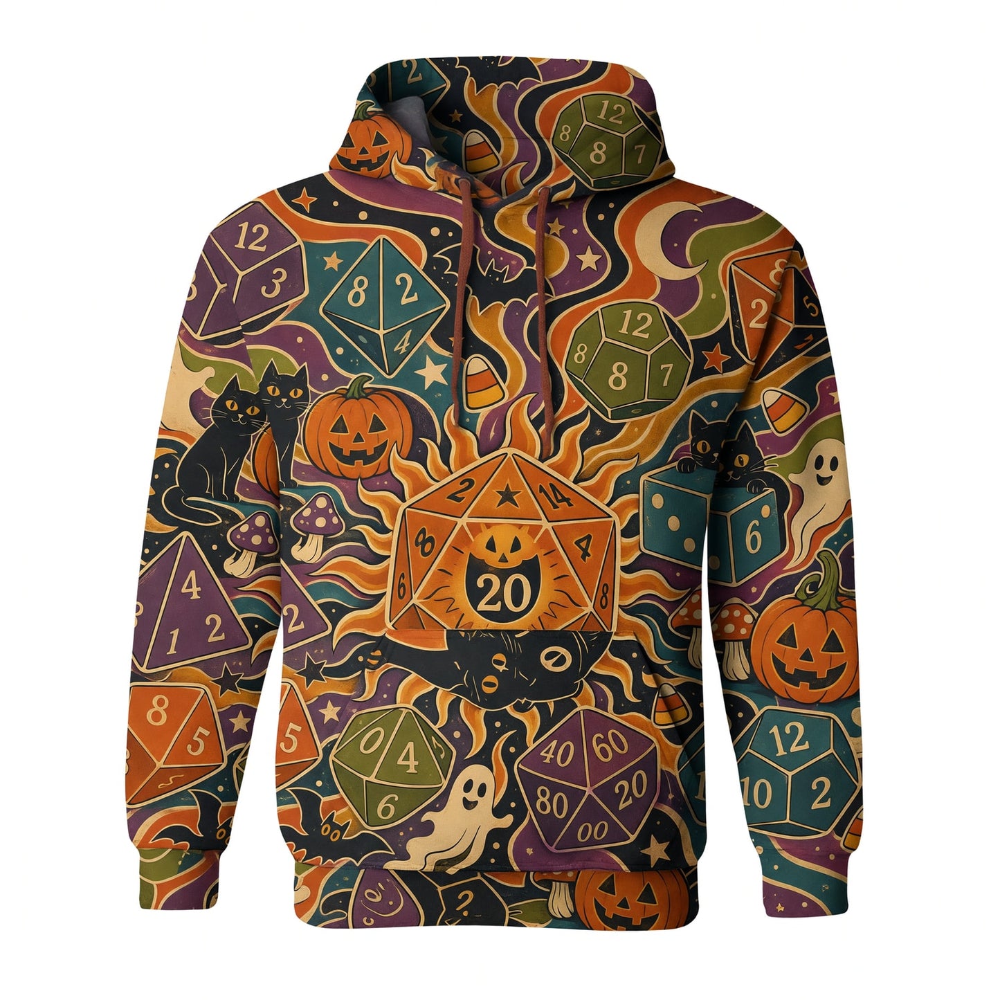 Halloween Dice AOP T-Shirt - Spooky RPG Tabletop Streetwear