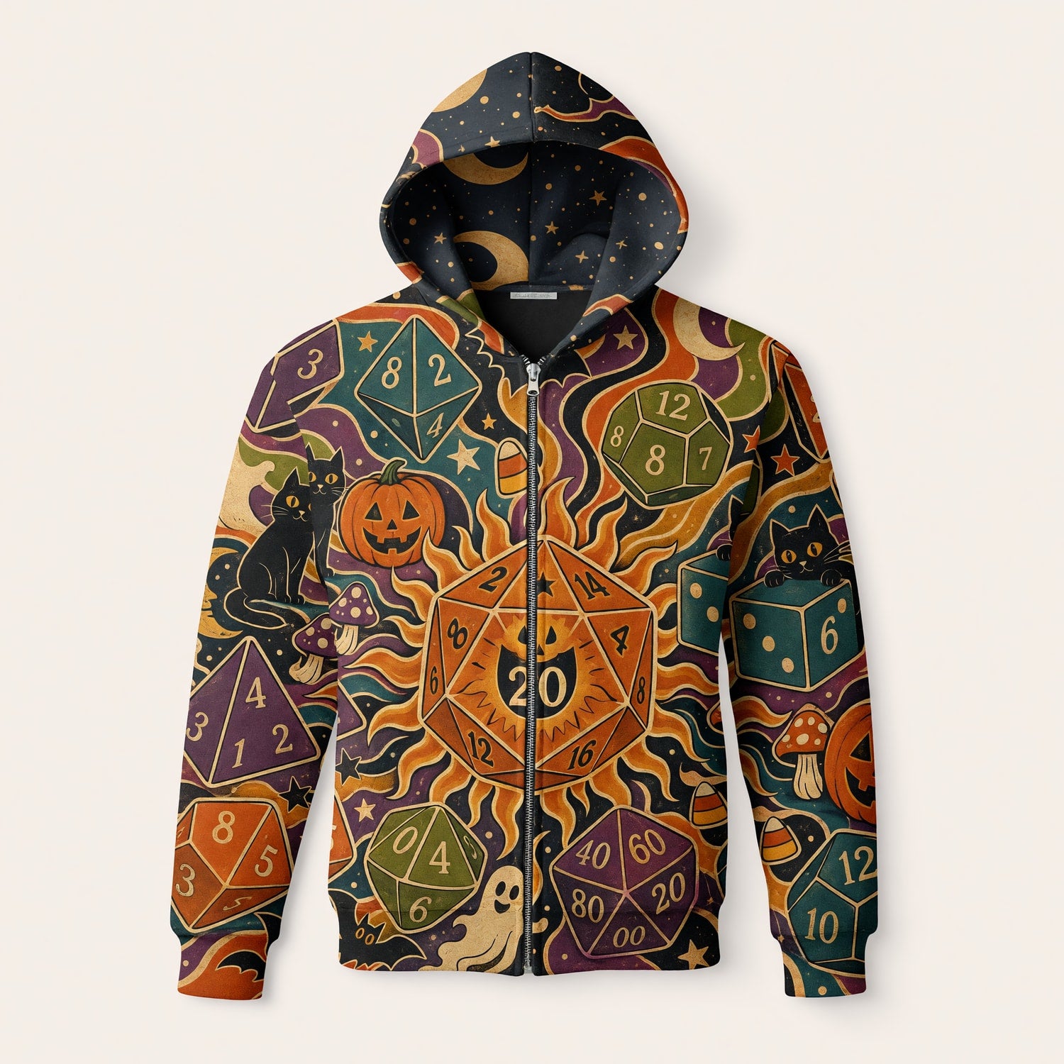 Halloween Dice AOP T-Shirt - Spooky RPG Tabletop Streetwear