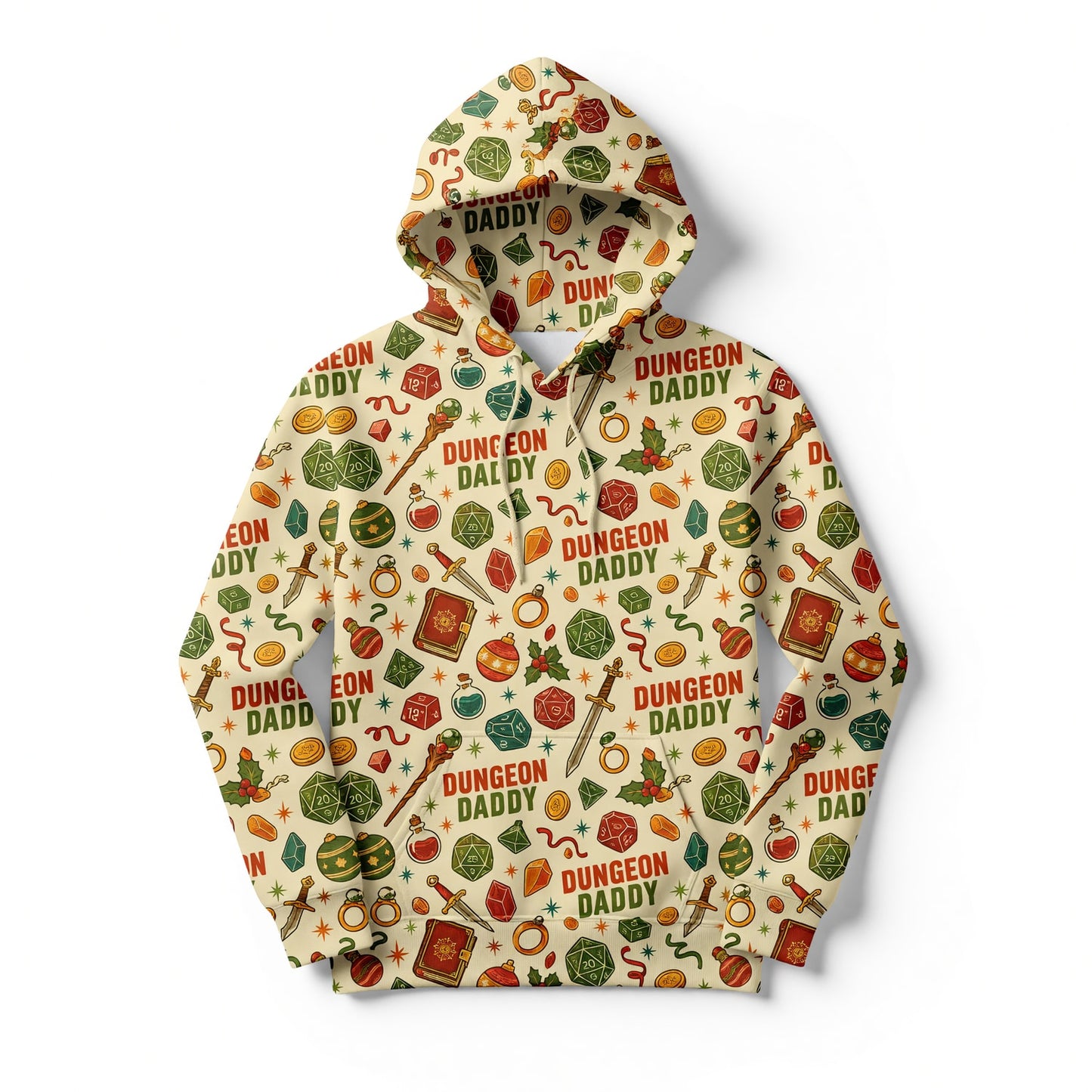 Dungeon Daddy AOP Apparel - Christmas RPG Dice Pattern