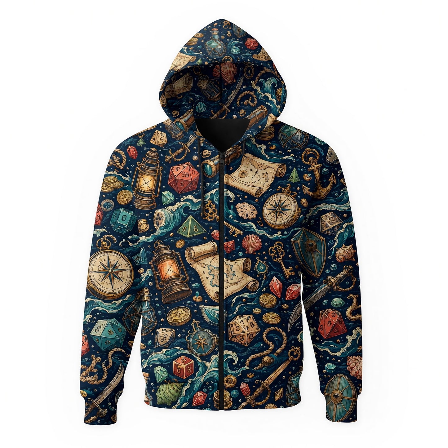 Pirate Dice AOP T-Shirt - Fantasy Ocean Adventure Pattern