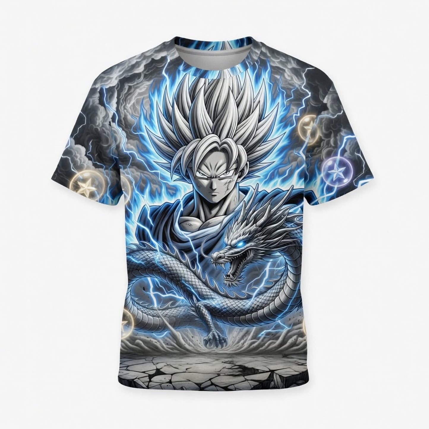 Anime Warrior Blue Storm Wish Dragon All Over Print Apparel