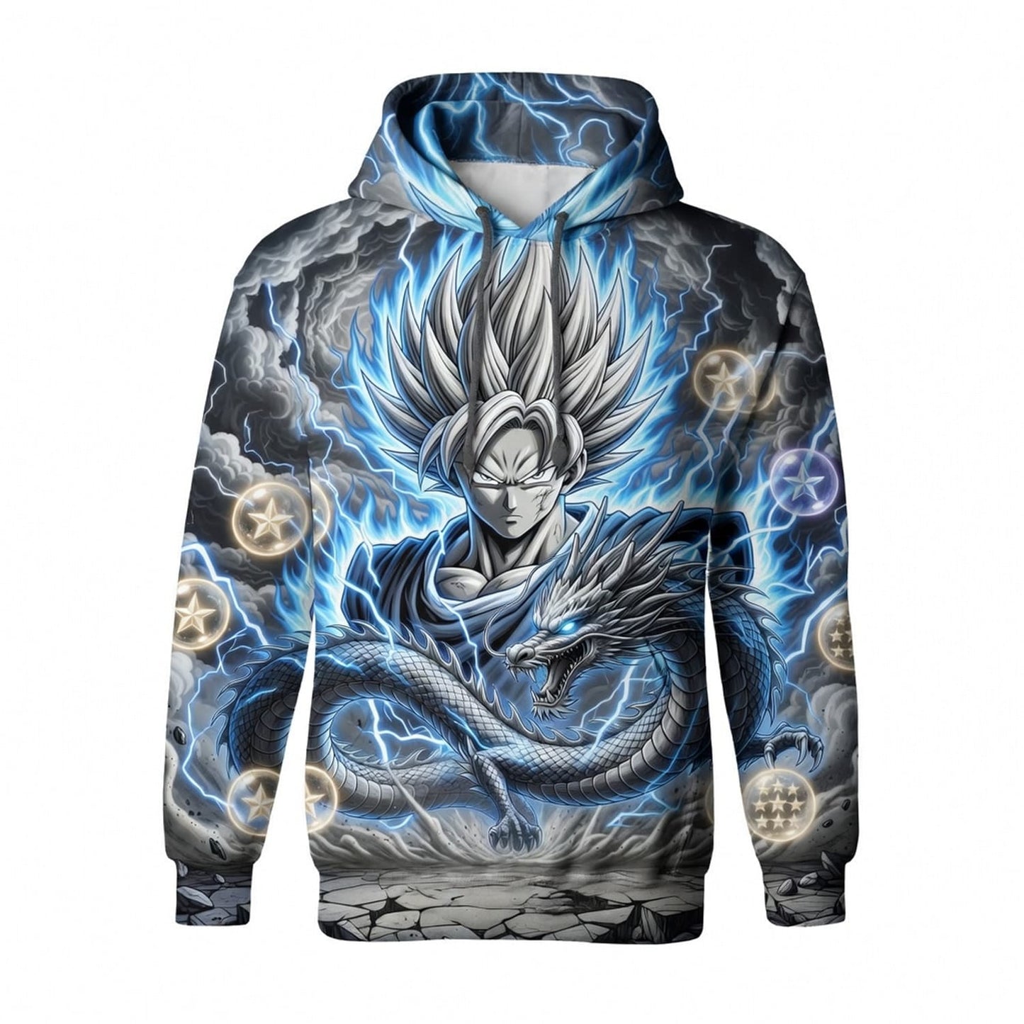Anime Warrior Blue Storm Wish Dragon All Over Print Apparel