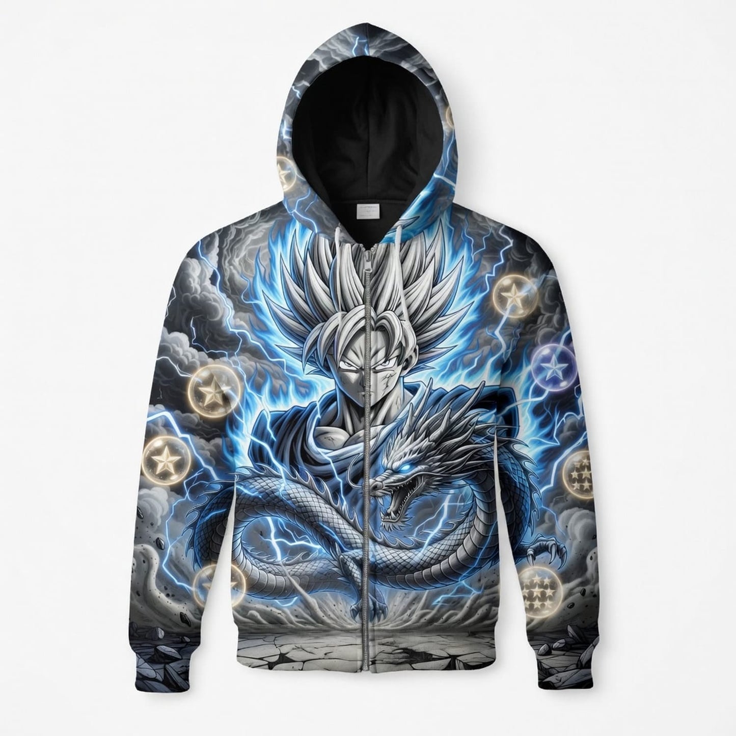 Anime Warrior Blue Storm Wish Dragon All Over Print Apparel
