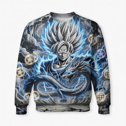 Anime Warrior Blue Storm Wish Dragon All Over Print Apparel