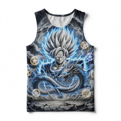 Anime Warrior Blue Storm Wish Dragon All Over Print Apparel