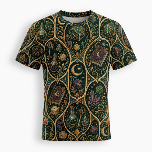 Mystic Dice AOP T-Shirt - Arcane Fantasy RPG Streetwear