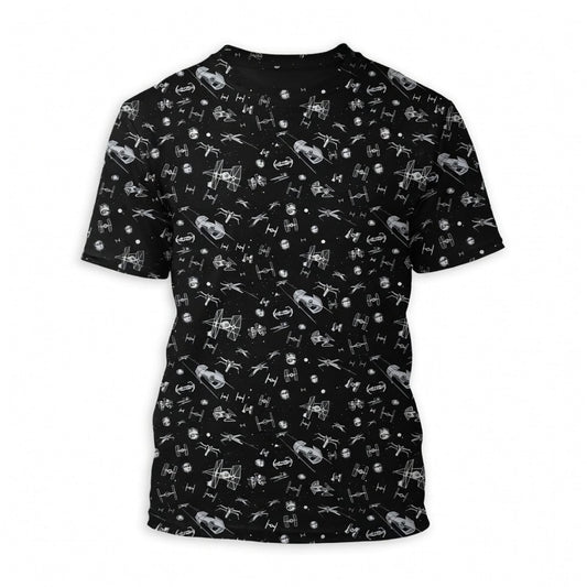 Galactic Fleet Pattern AOP T-Shirt - Galactic Space Battle Apparel