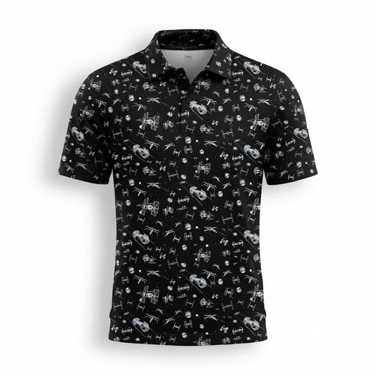 Galactic Fleet Pattern AOP T-Shirt - Galactic Space Battle Apparel
