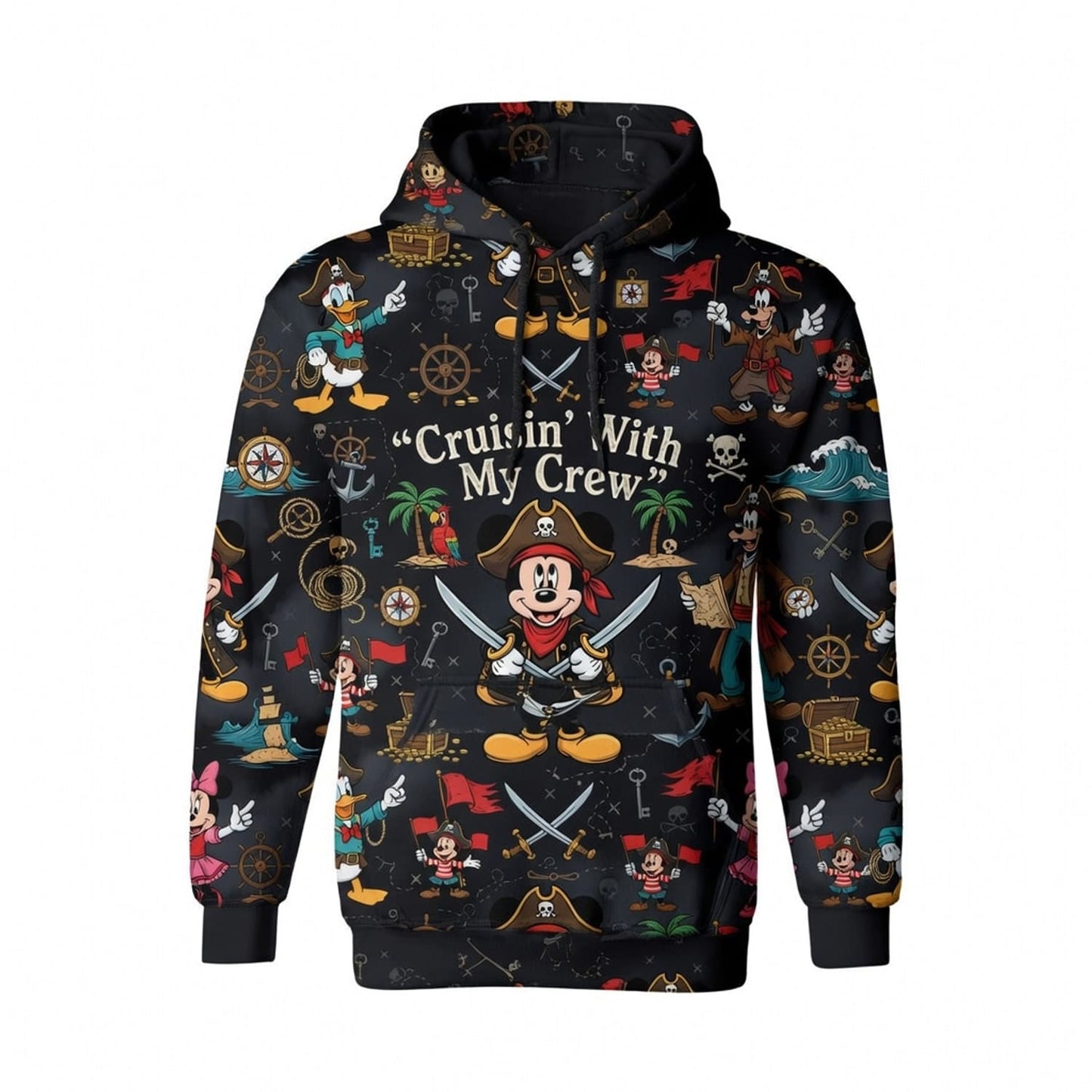Pirate Mouse AOP Apparel - Cruisin With My Crew Design