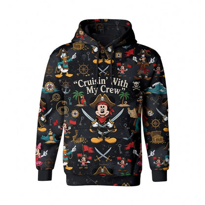 Pirate Mouse AOP Apparel - Cruisin With My Crew Design