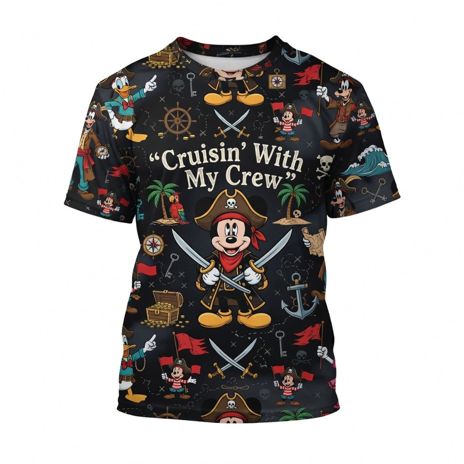 Pirate Mouse AOP Apparel - Cruisin With My Crew Design