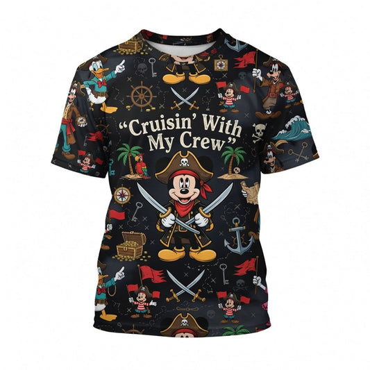 Pirate Mouse AOP Apparel - Cruisin With My Crew Design