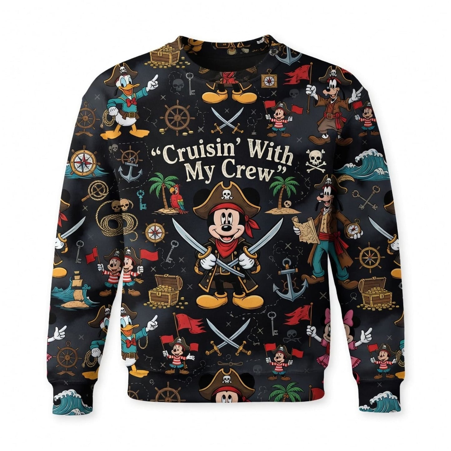 Pirate Mouse AOP Apparel - Cruisin With My Crew Design