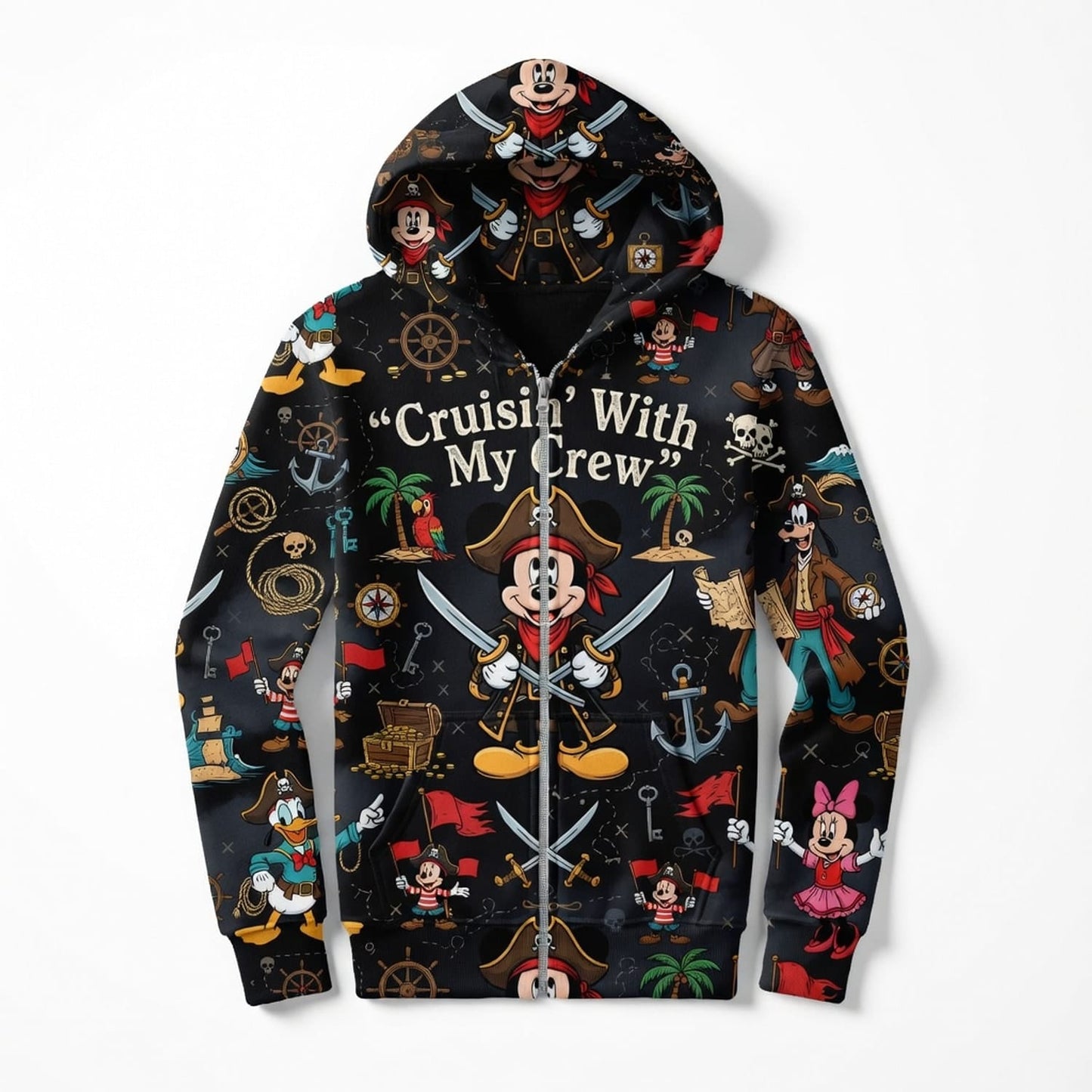 Pirate Mouse AOP Apparel - Cruisin With My Crew Design