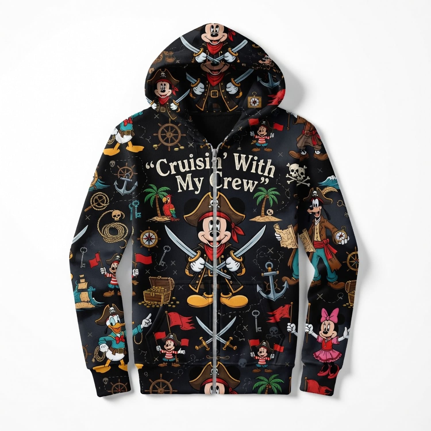 Pirate Mouse AOP Apparel - Cruisin With My Crew Design