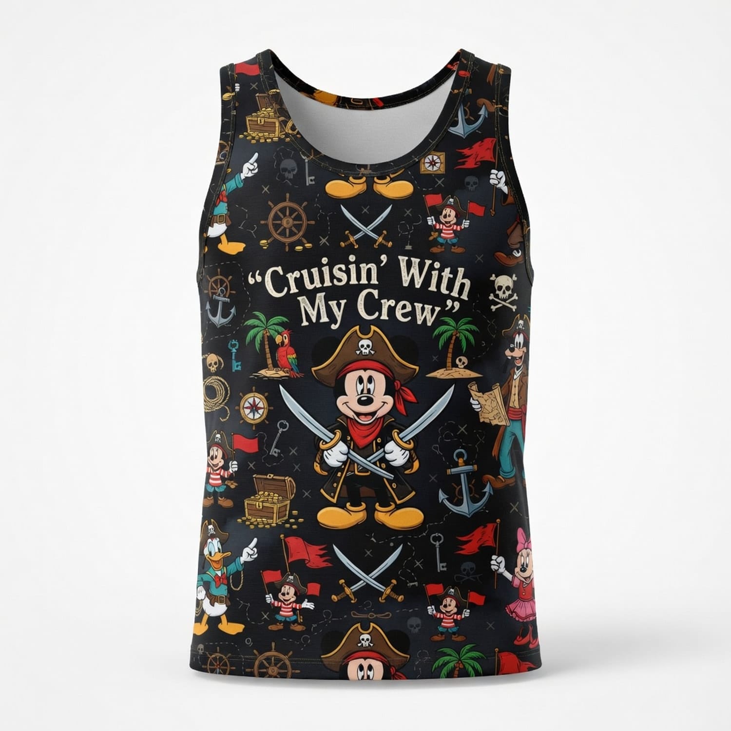 Pirate Mouse AOP Apparel - Cruisin With My Crew Design