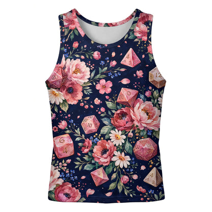 Floral Dice AOP T-Shirt - Pink Peony RPG Gaming Apparel