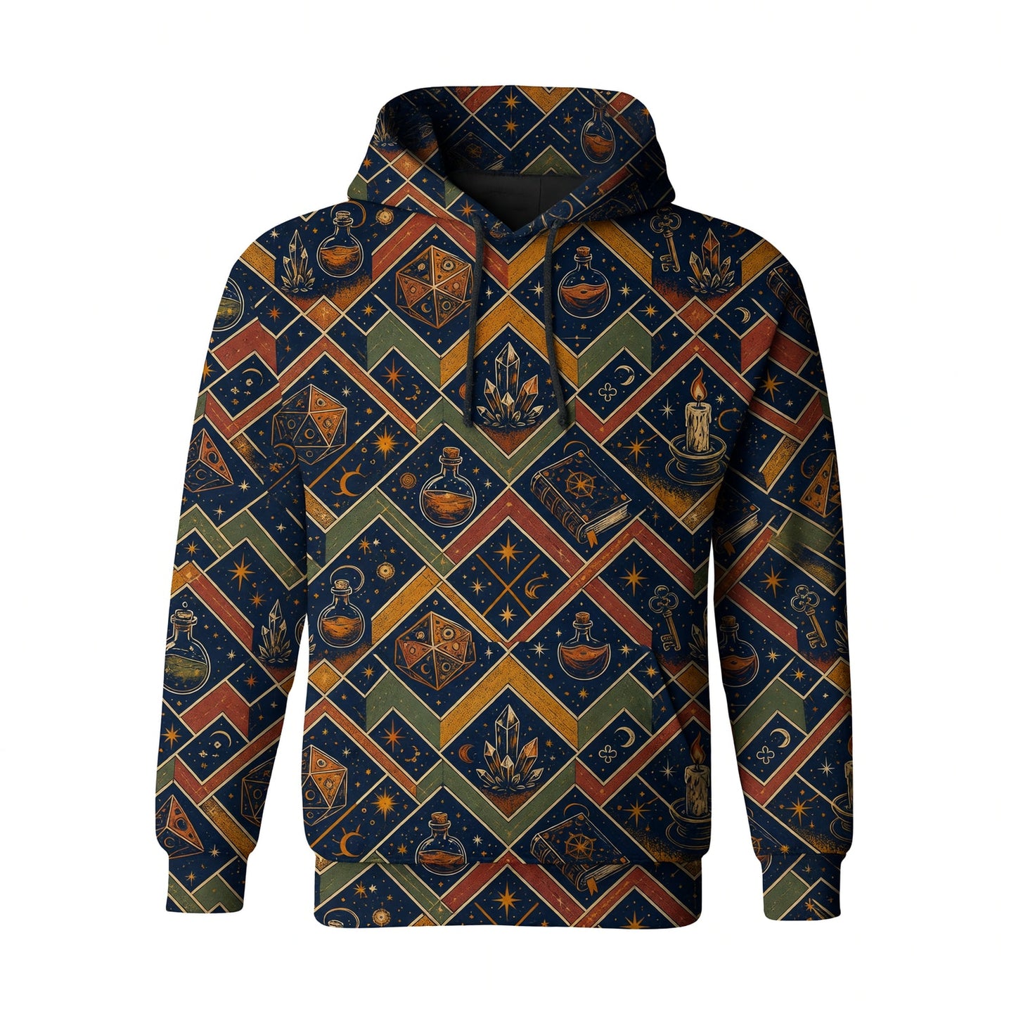 Mystic AOP T-Shirt - Celestial Occult Dice Wizard Pattern