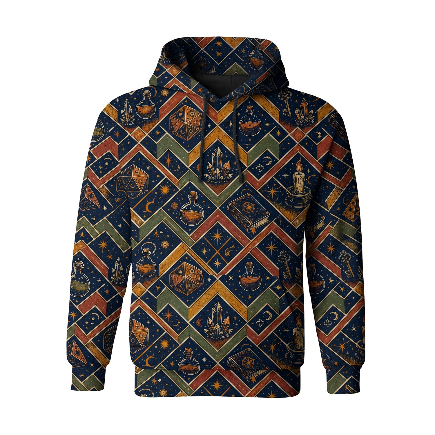 Mystic AOP T-Shirt - Celestial Occult Dice Wizard Pattern