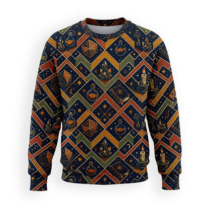 Mystic AOP T-Shirt - Celestial Occult Dice Wizard Pattern