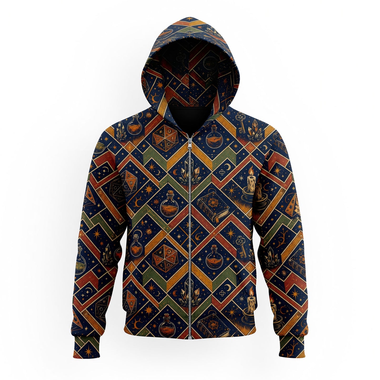 Mystic AOP T-Shirt - Celestial Occult Dice Wizard Pattern
