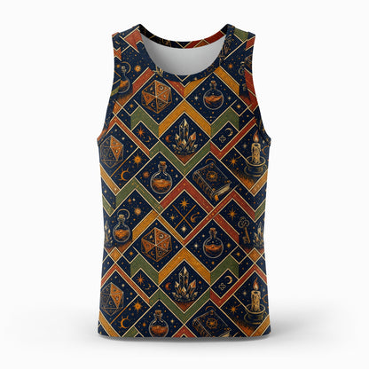 Mystic AOP T-Shirt - Celestial Occult Dice Wizard Pattern