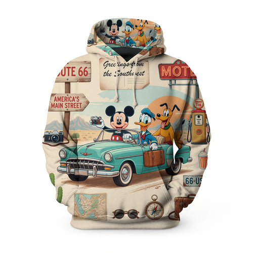 Route 66 AOP T-Shirt - Mouse Vintage Southwest Road Trip