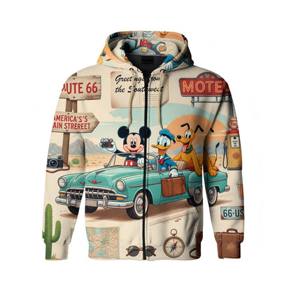 Route 66 AOP T-Shirt - Mouse Vintage Southwest Road Trip