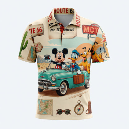 Route 66 AOP T-Shirt - Mouse Vintage Southwest Road Trip