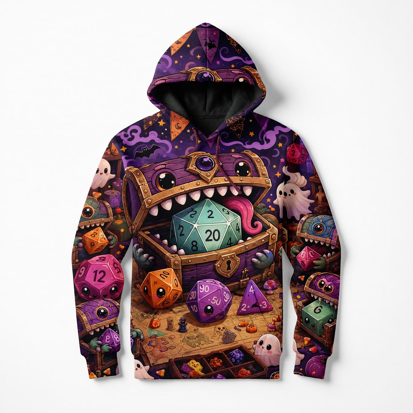 Halloween Cute Dice AOP T-Shirt - Kawaii RPG Gamer Streetwear