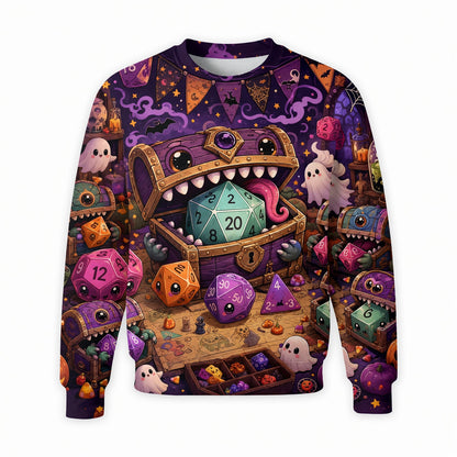 Halloween Cute Dice AOP T-Shirt - Kawaii RPG Gamer Streetwear