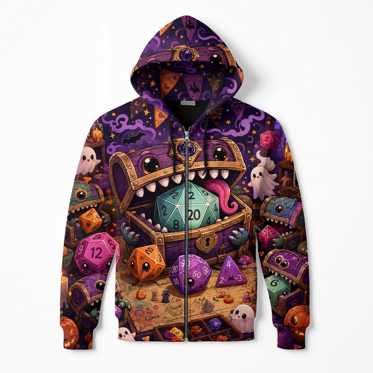 Halloween Cute Dice AOP T-Shirt - Kawaii RPG Gamer Streetwear