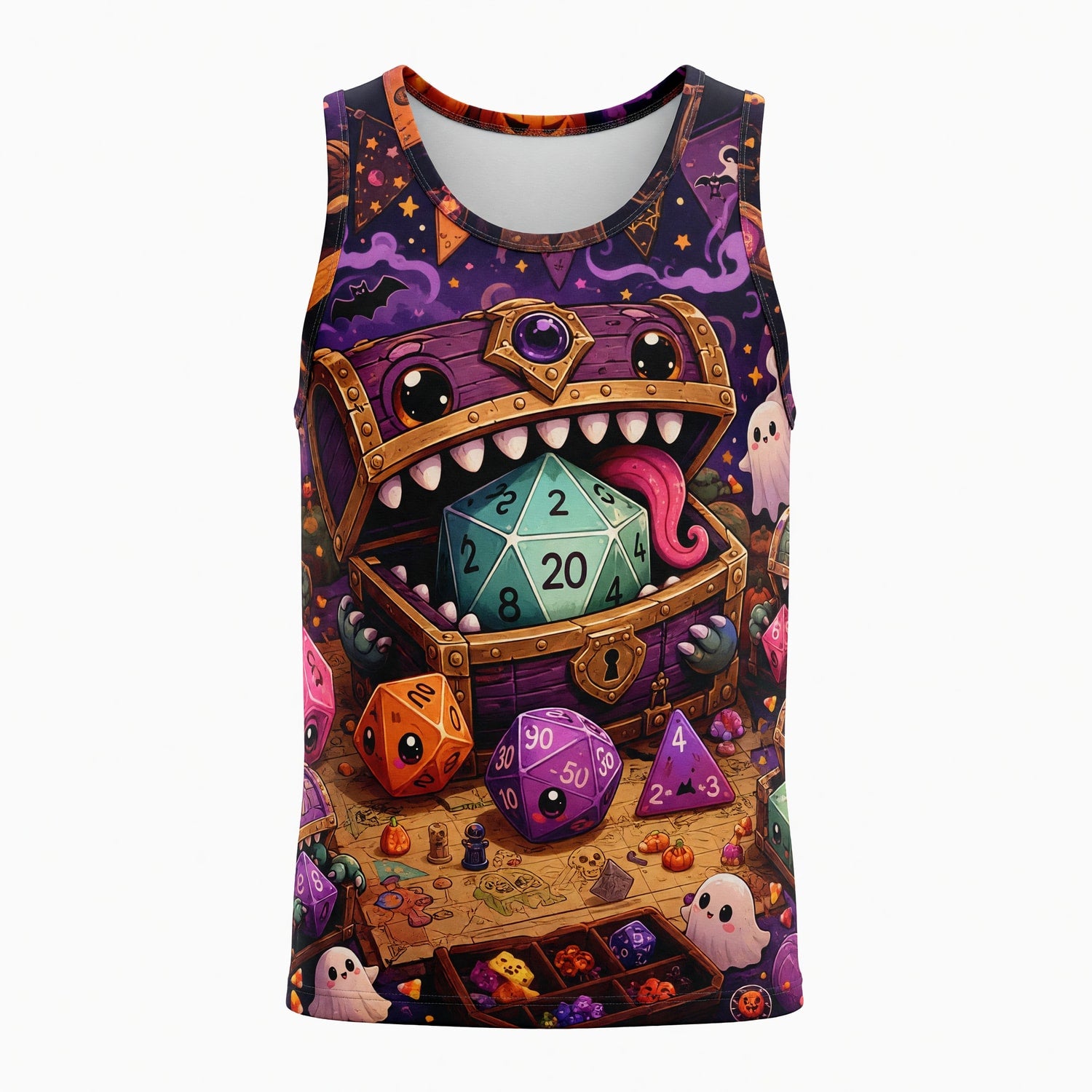 Halloween Cute Dice AOP T-Shirt - Kawaii RPG Gamer Streetwear