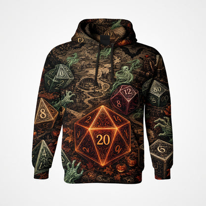 Halloween Dice AOP T-Shirt - Spooky RPG Gamer Apparel