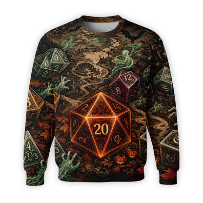 Halloween Dice AOP T-Shirt - Spooky RPG Gamer Apparel