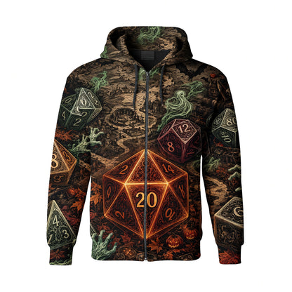 Halloween Dice AOP T-Shirt - Spooky RPG Gamer Apparel