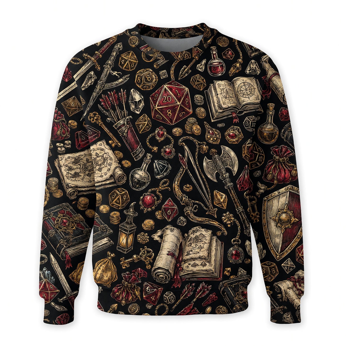 Fantasy Dungeon Dice AOP T-Shirt - Fantasy RPG Pattern Apparel
