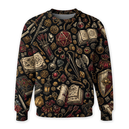 Fantasy Dungeon Dice AOP T-Shirt - Fantasy RPG Pattern Apparel
