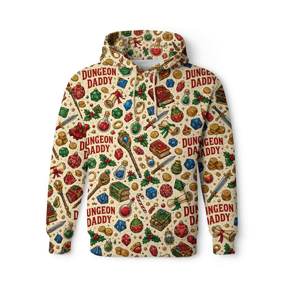 Dungeon Daddy Christmas AOP T-Shirt - Holiday Gaming Streetwear