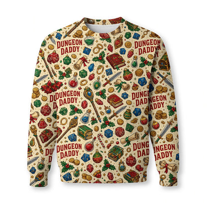 Dungeon Daddy Christmas AOP T-Shirt - Holiday Gaming Streetwear