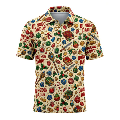 Dungeon Daddy Christmas AOP T-Shirt - Holiday Gaming Streetwear