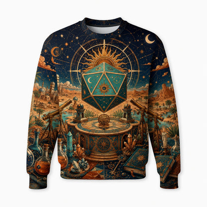 Celestial D20 Dice AOP T-Shirt - Astrology Fantasy Streetwear