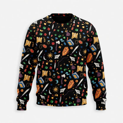Dice Fantasy AOP T-Shirt - RPG Tabletop Gaming Pattern