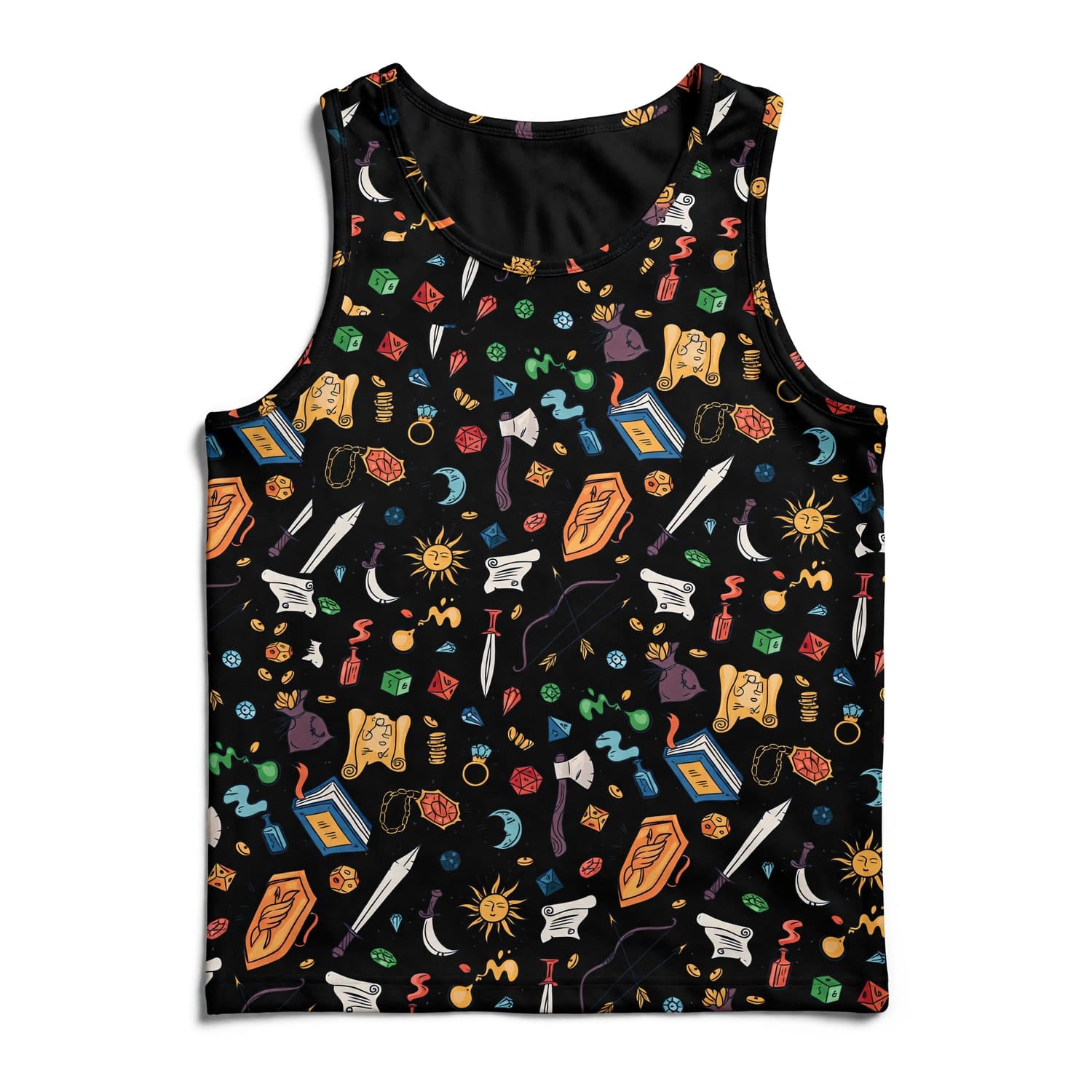 Dice Fantasy AOP T-Shirt - RPG Tabletop Gaming Pattern
