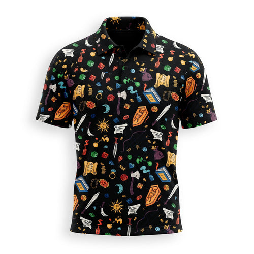 Dice Fantasy AOP T-Shirt - RPG Tabletop Gaming Pattern
