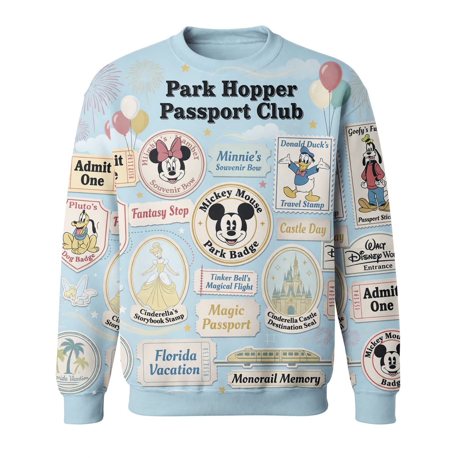 Theme Park Hopper AOP T-Shirt - Passport Club Vintage Travel
