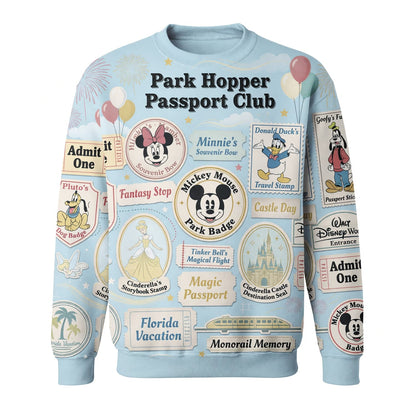Theme Park Hopper AOP T-Shirt - Passport Club Vintage Travel