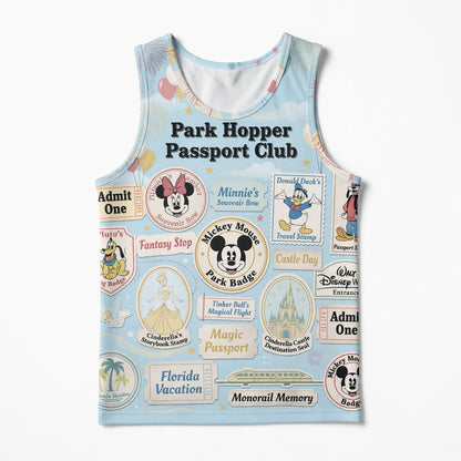 Theme Park Hopper AOP T-Shirt - Passport Club Vintage Travel
